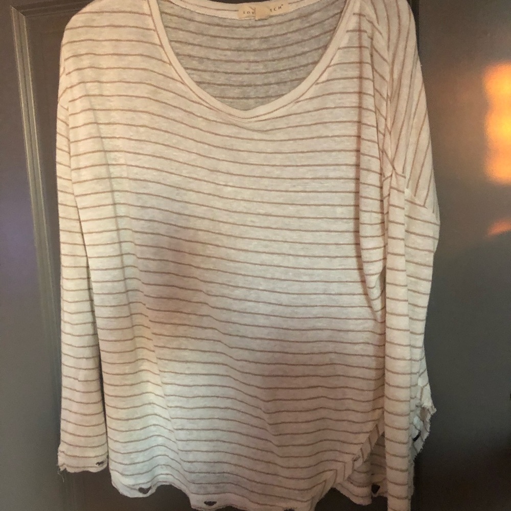 Distressed Long Sleeve Tee